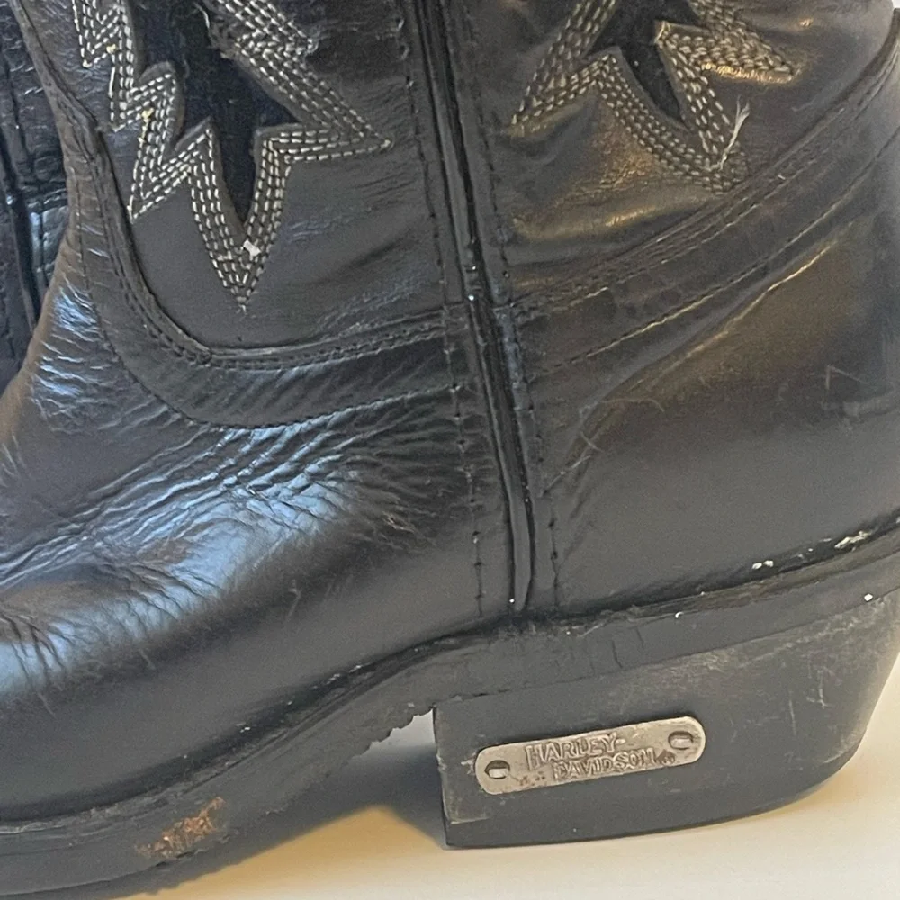 Vintage Harley Davidson Black Cowboy Boots Men’s 6.5